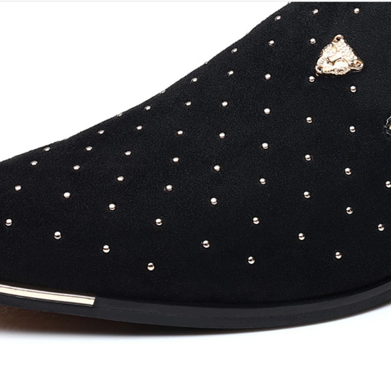 Luxury Men's Suede Dress Loafers - Elegant Casual Business Shoes for Men