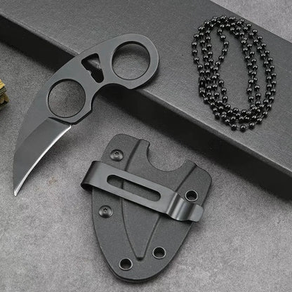 Stainless Steel Neck Knife - Mini Portable Camping Survival Knife with Chain