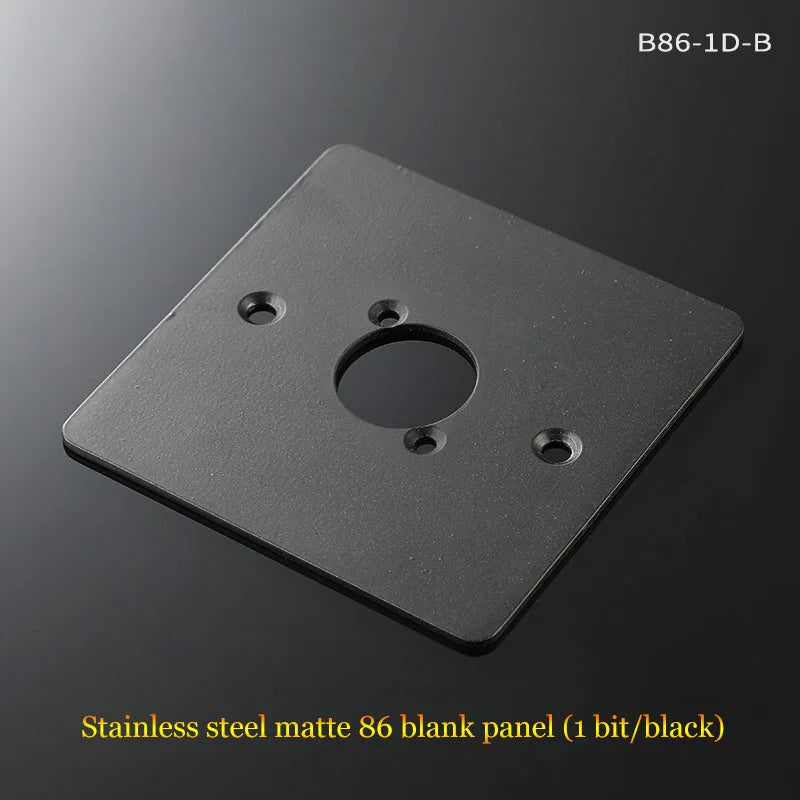 86 Panel Power Box Module - D Type 1/2/3/4 Hole Brushed Matte Blank Plate for XLR HDMI USB BNC VGA RJ45 Connections
