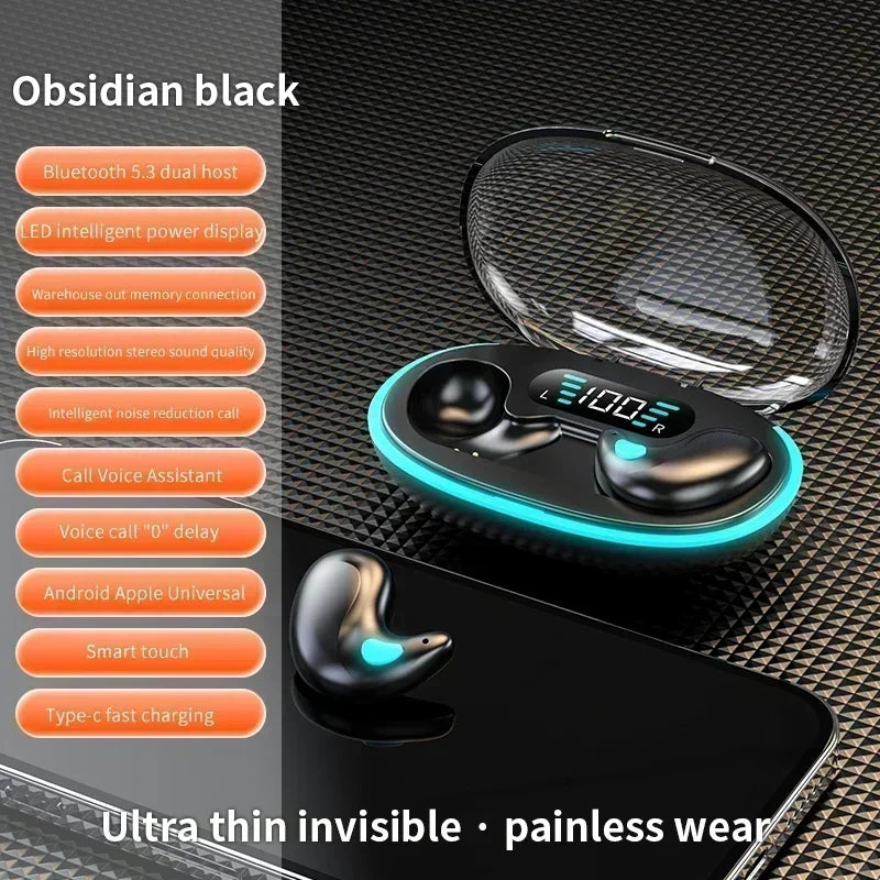 X55 Mini Wireless Earbuds - Bluetooth Headphones with Noise Reduction, HiFi Stereo Sound for Sports, Gaming & Sleep