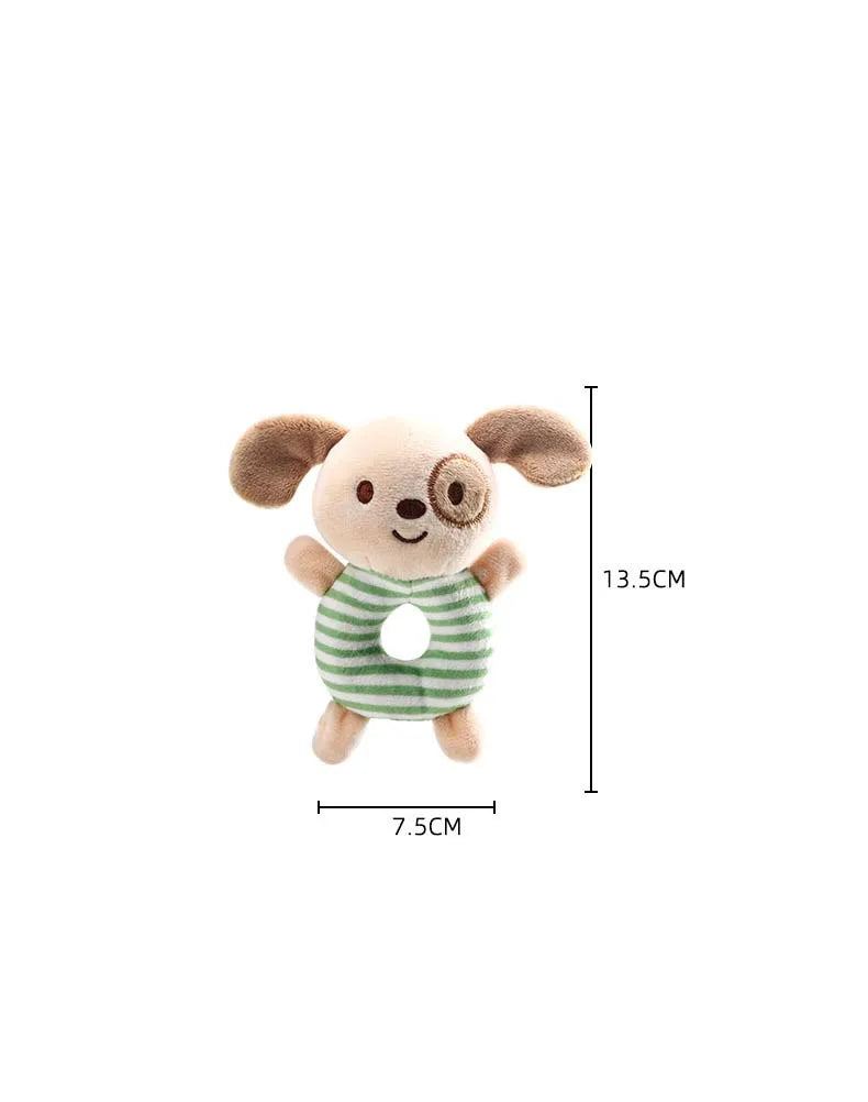 Newborn Baby Rattle Toy – Plush Cartoon Animal Hand Ring for Infants 0-24 Months, Toddler Early Educational Bed Toy