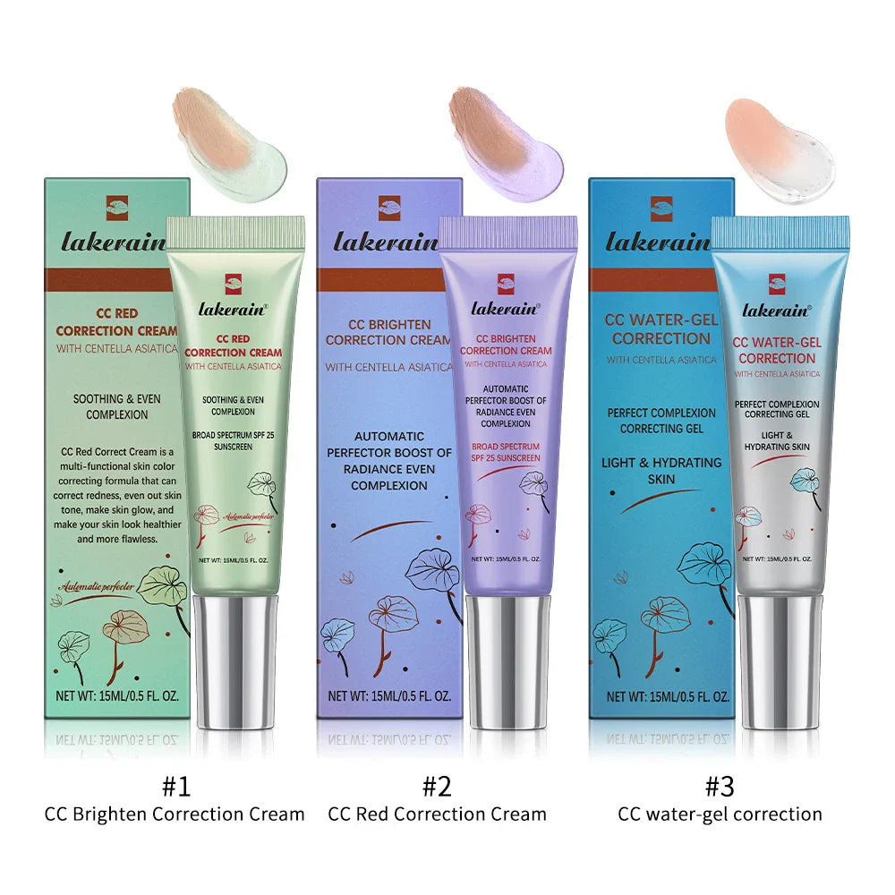 3pcs CC Cream Color-Changing Liquid Foundation – Centella Korean High Coverage Face Makeup Base Cream