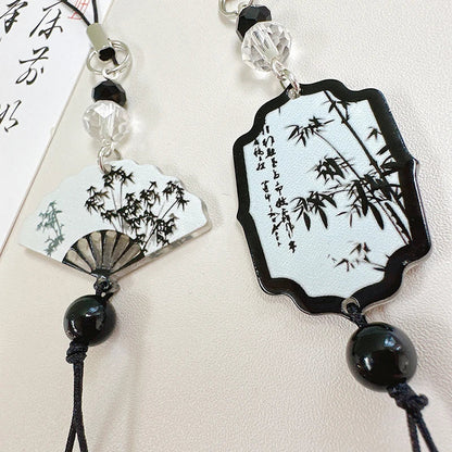 Chinese Style Phone Lanyard - Retro Tassel Anti-Lost Strap with Keychain & Bag Charm