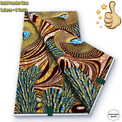 2026 African Grand Golden Wax Fabric - Soft Pink Flash Gold Ankara Batik Pagne