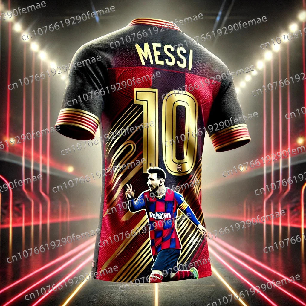 Classic Messi Size 10 Football Jersey – Breathable, Sweat-Wicking T-Shirt for Men, Training & Daily Matches