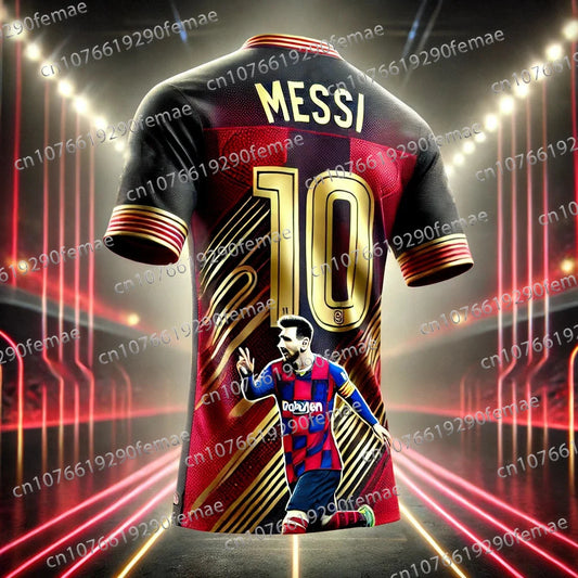 Classic Messi Size 10 Football Jersey – Breathable, Sweat-Wicking T-Shirt for Men, Training & Daily Matches