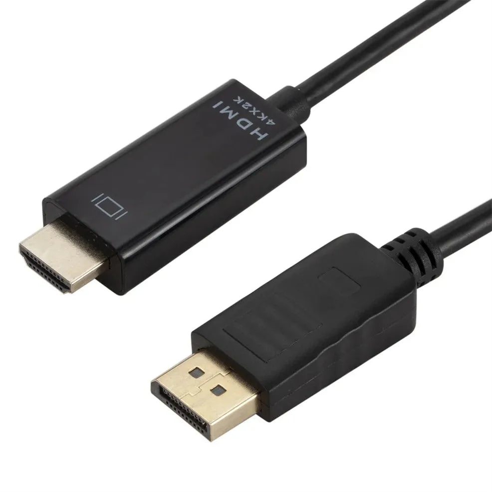 4K*2K DisplayPort to HDMI Adapter – 1.8m DP to HDMI Converter Cable for Desktop, Laptop, PC, TV, Monitor, Projector