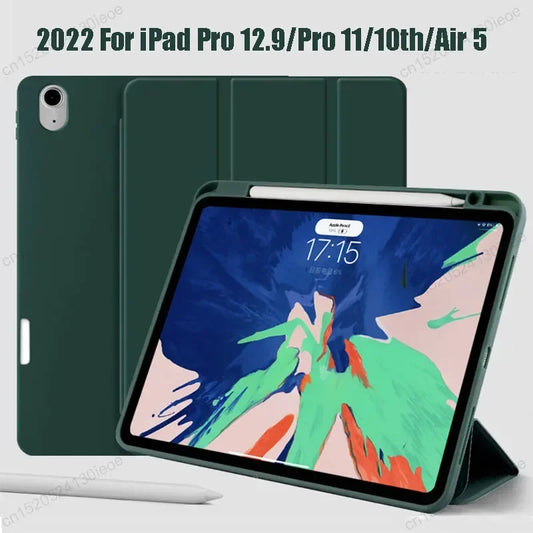 iPad Protective Case with Pencil Holder - Magnetic Cover for iPad Pro 11 12.9 13 Inch and iPad Air 10.9 11 Inch Models