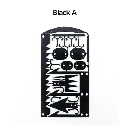 1/4PCS PSKOOK Survival Fishing Hook Card - Stainless Steel Multifunction Tool Card for Camping, Fishing & Outdoor Adventures