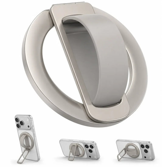 Silicone Magnetic Phone Ring Holder - MagSafe Rotatable Wristband Stand & Grip