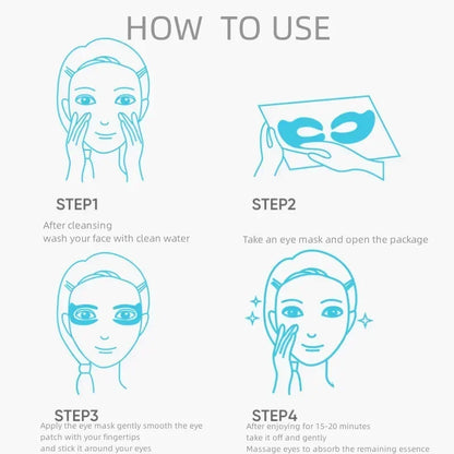 Collagen Eye Mask – Wrinkle Removal, Firming & Moisturizing Patches with Hyaluronic Acid for Smooth Eye Skin