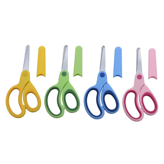 Left-Handed Kids Scissors — Colorful Stainless Steel Safety Scissors for Students, Children & Office Use
