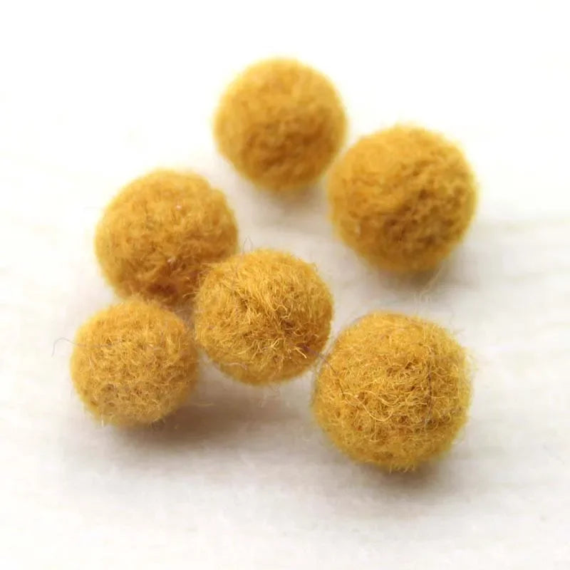Round Wool Felt Balls - 20mm Mixed Color Pom Poms for DIY Crafts Home Decoration 10pcs Pack