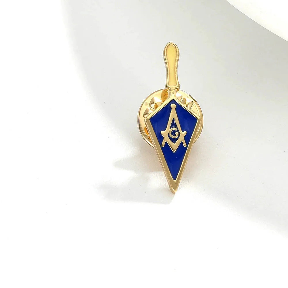 Vintage Freemason Emblem Brooch Pin - Hollow Masonic Symbol Badge Ancient Lodge Collectible Accessory