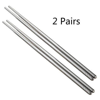 2–5 Pairs 304 Stainless Steel Chopsticks – Non-Slip Metal Sushi Sticks for Korean, Japanese & Chinese Food