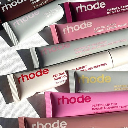 Rhod Moisturizing Lip Balm & Gloss - Mirror Shine Long Lasting Plumping Lip Oil with Ribbon Espresso Raspberry Toast Makeup