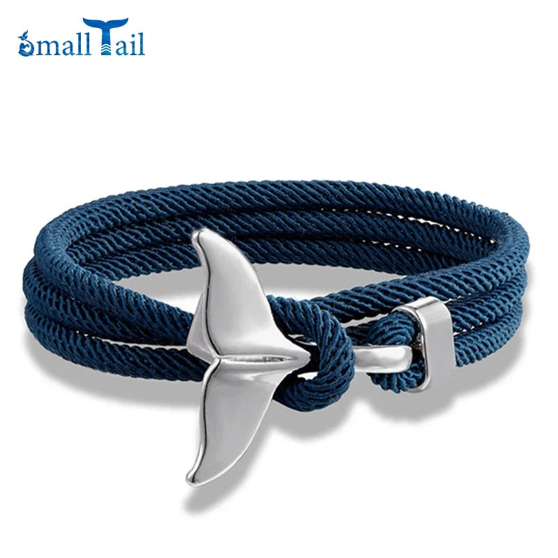 Whale Tail Anchor Bracelet - Adjustable Ocean Style Rope Couple Friendship Jewelry