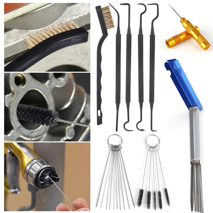 9-Piece Carburetor Cleaning Kit - Brushes & Tools for Motorcycles, Chainsaws & Small Engines
