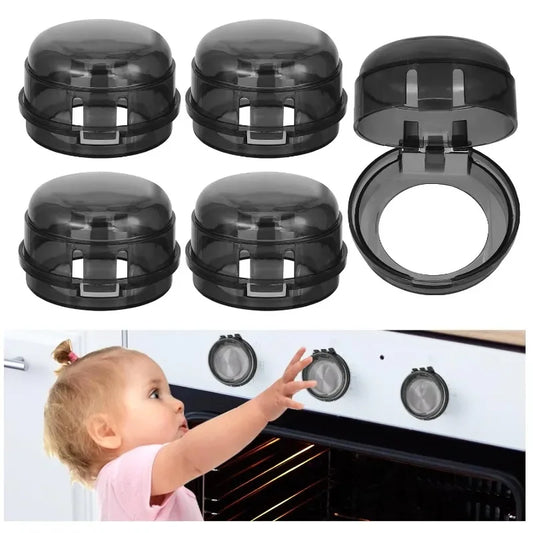 Child Safety Stove Knob Covers - Universal Plastic Gas Oven Lock Protectors (2, 4 or 8 Pack)