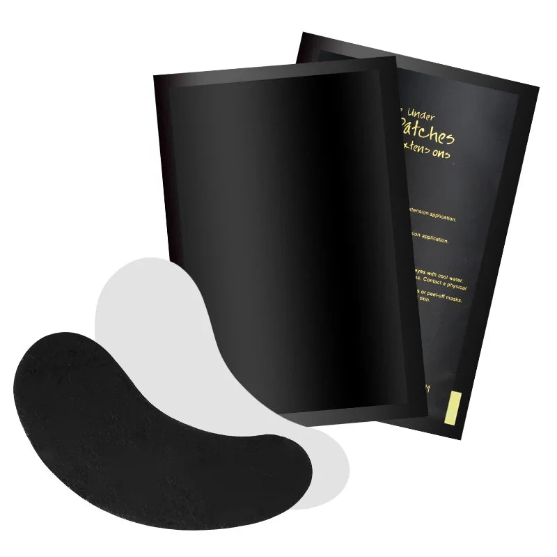 50 Pairs UV Black Hydrogel Eye Gel Patches | Eyelash Extension Padding & Makeup Stickers | Under Eye Gel Pads
