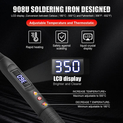 JCD 60W/80W Electric Soldering Iron – Adjustable Temperature with Digital Display for Welding & Repair