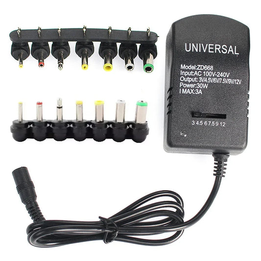 Adjustable Voltage Power Adapter - AC 220V to DC 3V-12V Universal Charger Converter for Electronics