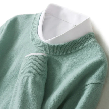 Men's Autumn Winter Cashmere Sweater - Soft Warm O-Neck Loose Knit Pullover Korean Style Top