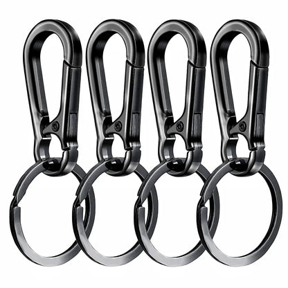 4PCS Metal Carabiner Keychain Clips - Portable Key Ring Holder Organizer for Car Keys & EDC Gear