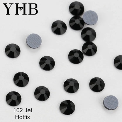 YHB 101-127 Hotfix Crystal Rhinestones - Glitter Glass Flatback Gems for Bags, Shoes, Garments, Phone & Nail Art DIY
