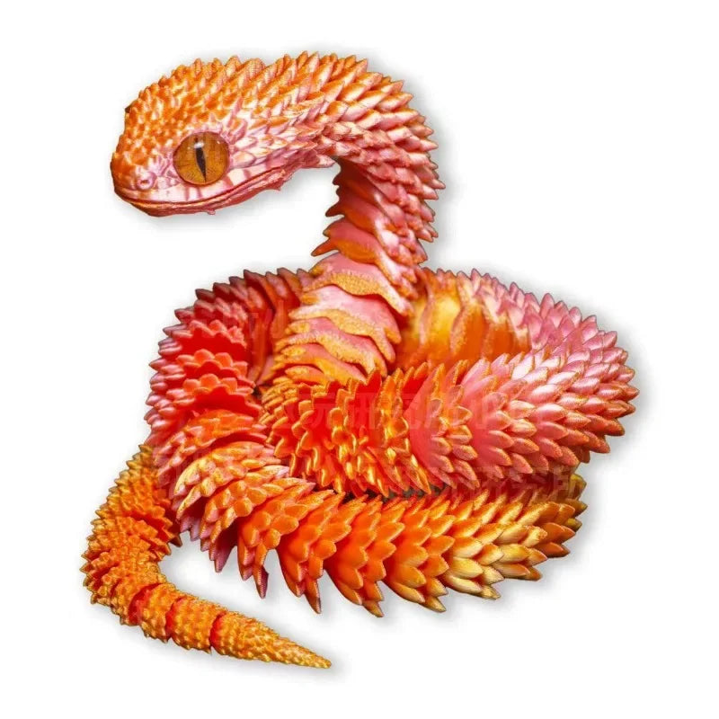3D Printed Snake Egg Mold – Creative Decompression Rotatable Articulated Snake Desktop Ornament & Realistic Animal Toy for Kids