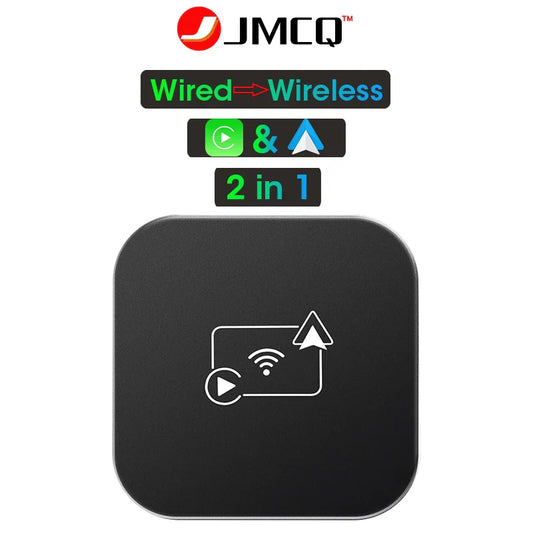 JMCQ Mini Wireless CarPlay and Android Auto Adapter - Wired to Wireless Box for Toyota, Mazda, Nissan, Suzuki, Kia, Ford, Skoda, Hyundai