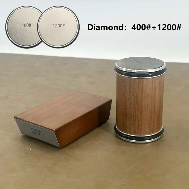 Rolling Knife Sharpener & Magnetic Holder – Diamond Sharpening Stone Kit with 15° and 20° Angle Rollers for Kitchen