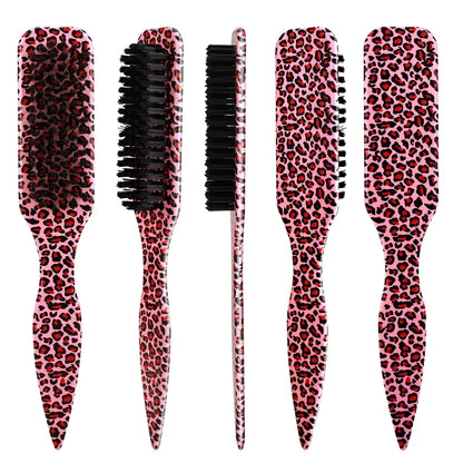 4Pc Boar Bristle Hair Brush Set - Slick Back Styling Tools for Ponytails, Buns, Baby Hair and Flyaway Control