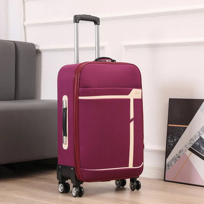 Ex Canvas Travel Suitcase – Trendy Fashionable Rolling Luggage with Combination Lock & 360° All-Direction Wheels for Business Travel
