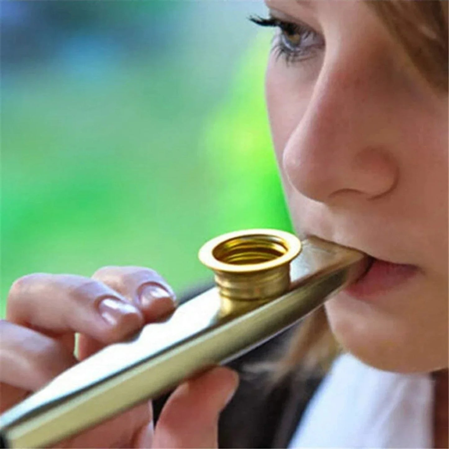Golden Aluminum Kazoo - Membrane Diaphragm Musical Instrument for Beginners & Performers