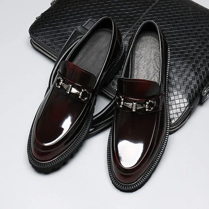 Men’s Leather Oxford Shoes - Buckle Dress Shoes for Wedding, Party and Office Wear Large Size 38-48