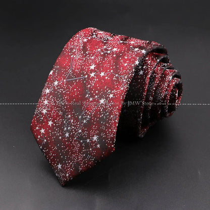 Men’s Wedding Floral Necktie - Wave Fireworks Meteor Flower Design Tie for Groom, Business & Formal Accessories Gift