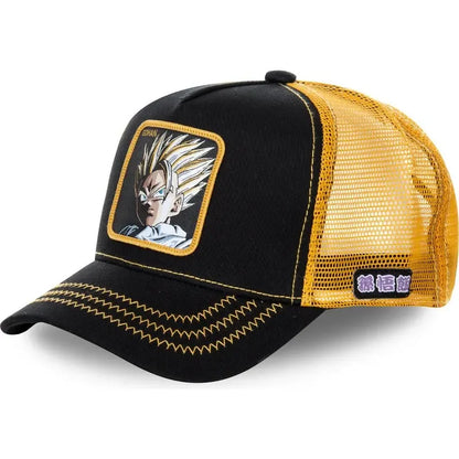 Dragon Ball Son Goku Cap - Embroidered Hip Hop Trucker Mesh Hat Adjustable Summer Travel Sun Visor for Men