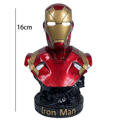 16CM Iron Man Panther Bust - Marvel Avengers Anime Figure Statue, Large Resin Living Room Ornament, Collectible Gift Toy