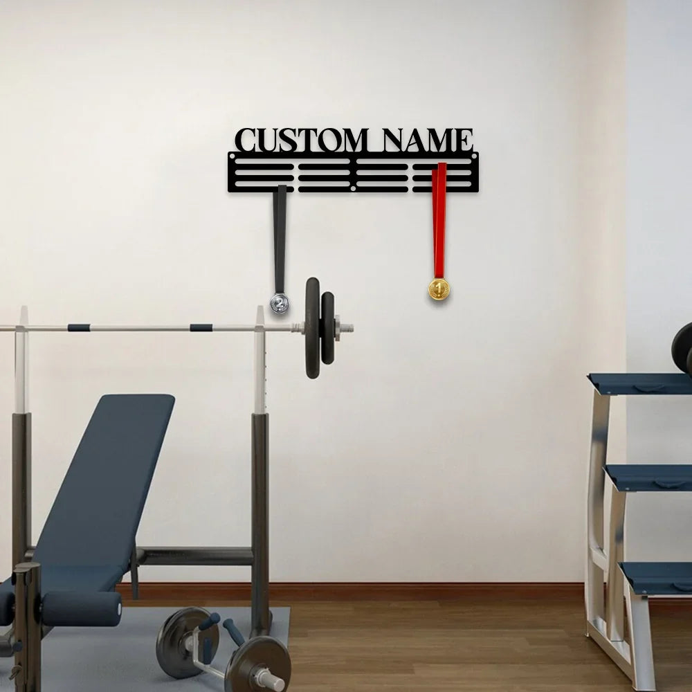 Customized Name Metal Hooks - Personalized Wall Hanger Rack for Medals Home Decor and Housewarming Gifts