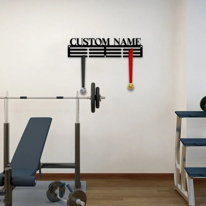 Customized Name Metal Hooks - Personalized Wall Hanger Rack for Medals Home Decor and Housewarming Gifts