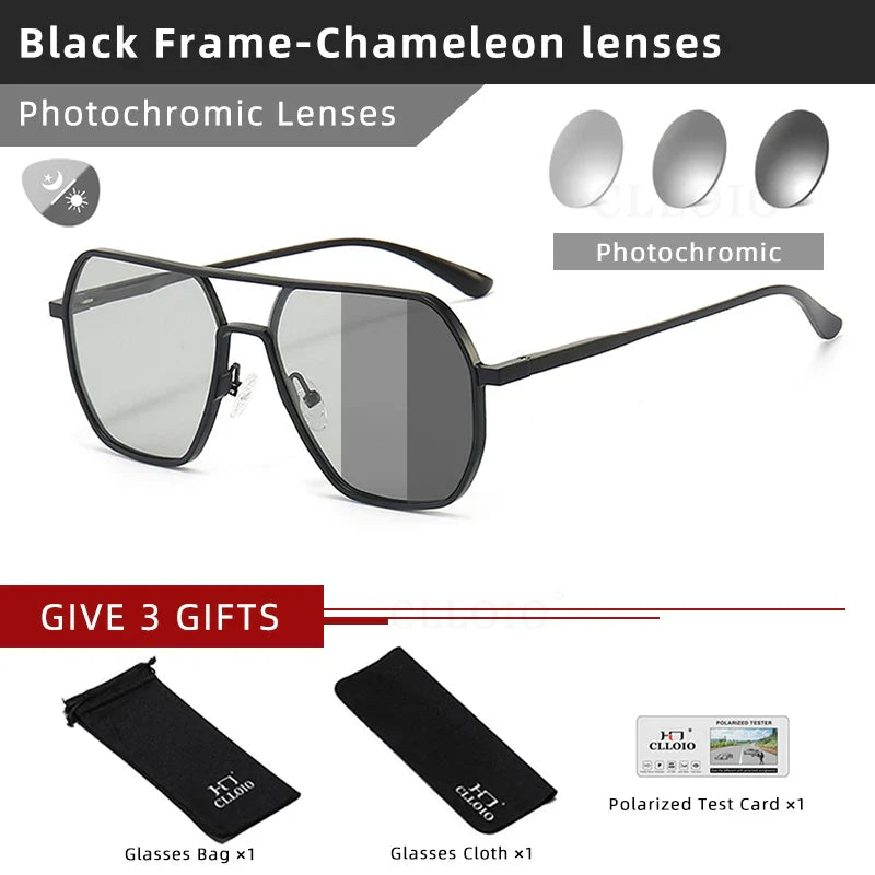 CLLOIO Anti-Glare Day & Night Vision Glasses – Polarized Photochromic UV400 Driving Sunglasses for Men & Women