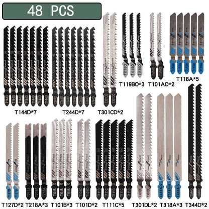 T-Shank Jigsaw Blade Set - 10/20/35/48PCS HCS Saw Blades for Wood Plastic Metal Cutting Tools