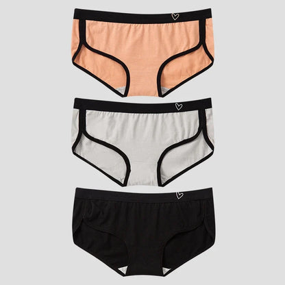 BANNIROU 3Pcs Women’s Cotton Briefs - Soft Breathable Low-Rise Sports Fitness Panties & Everyday Lingerie Underwear