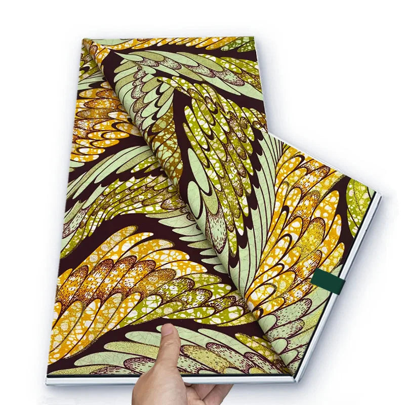 Grand African Glitter Wax Fabric - 6 Yards Soft Cotton Ankara Print Material for Nigerian Clothing
