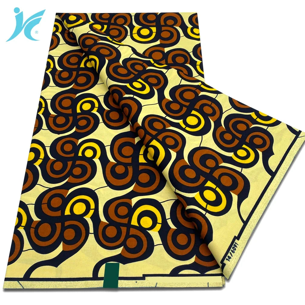 2026 African Real Wax Fabric - 100% Cotton Nigerian Ankara Dutch Batik Sewing Cloth