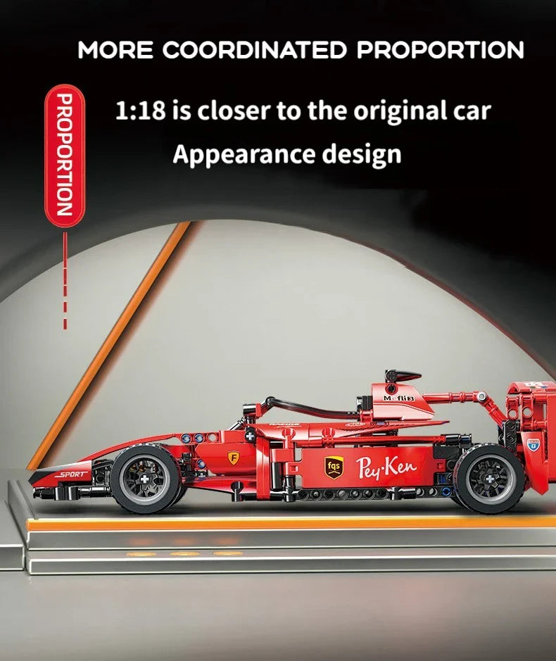 F1 Technical W14 Formula 1:8 Racing Car – 1432PCS City Speed Building Blocks, Compatible with 42141, Sports Vehicle Model Assembly Toy