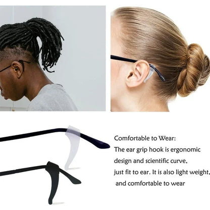 2/40PCS Silicone Ear Hooks for Glasses | Anti-Slip Eyewear Grip, Temple Sleeve & Sunglasses Holder Accessories