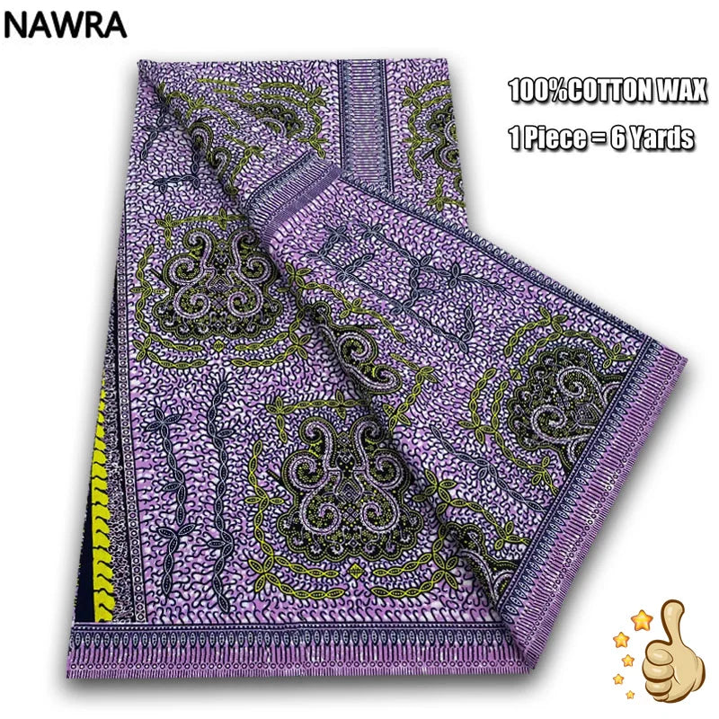 2026 African Real Wax Print Fabric - 100% Cotton Nigerian Ghana Style Pagne for Women