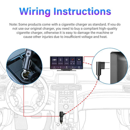 10.26" 4K Dash Cam Car Mirror — Wireless CarPlay Android Auto GPS Multimedia Rearview Camera Dashboard Monitor